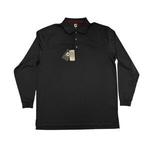 FootJoy Long Sleeve Golf Polo Shirt Mens XXL Black Thermocool 21457 NWT SPF 30